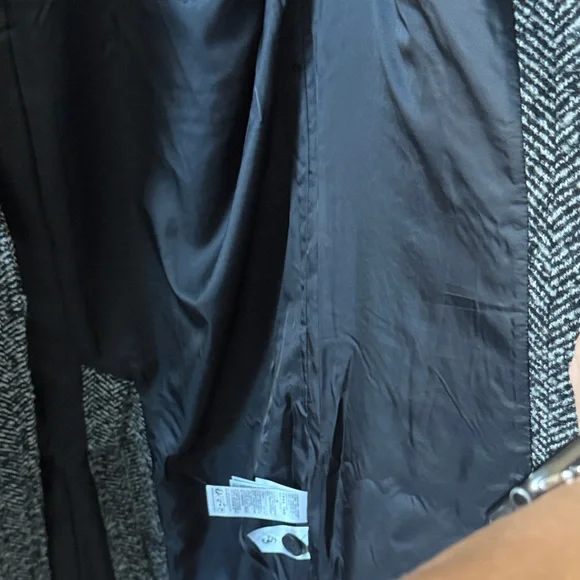 Levi's Black & Gray Herringbone Wool blend Coat - Picture 9 of 12